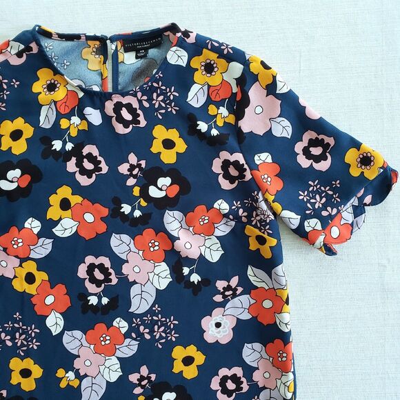 Victoria Beckham Top Women XS Colorful Floral Cottagecore Dainty Twee Kawaii Mod - Picture 4 of 13